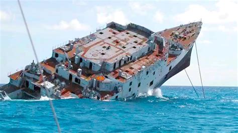 ships sinking at sea